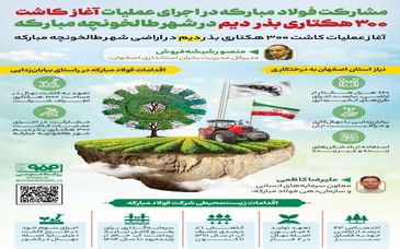  مشارکت فولاد مبارکه در اجرای عملیات آغاز کاشت ۳۰۰ هکتاری بذر دیم در شهر طالخونچه مبارکه 