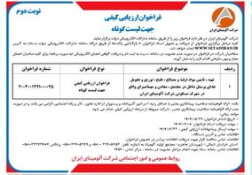 چاپ و انتشار  نوبت دوم آگهی فراخوان ارزیابی کیفی جهت لیست کوتاه شرکت آلومینای ایران  در روزنامه های 
