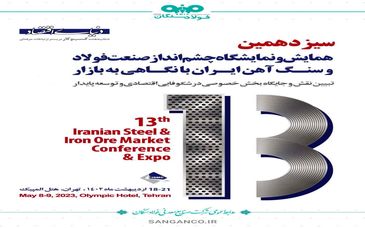 سیزدهمین همایش و نمایشگاه چشم انداز صنعت فولاد و سنگ آهن ایران با نگاهی به بازار با حضور فولاد سنگان