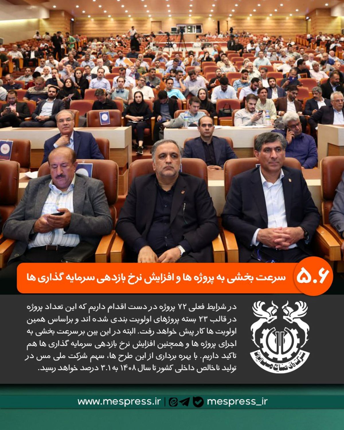 برنامه‌ریزی برای سرعت‌بخشی به اجرای پروژه‌ها و افزایش نرخ بازدهی سرمایه‌گذاری‌ها در شرکت ملی صنایع مس ایران