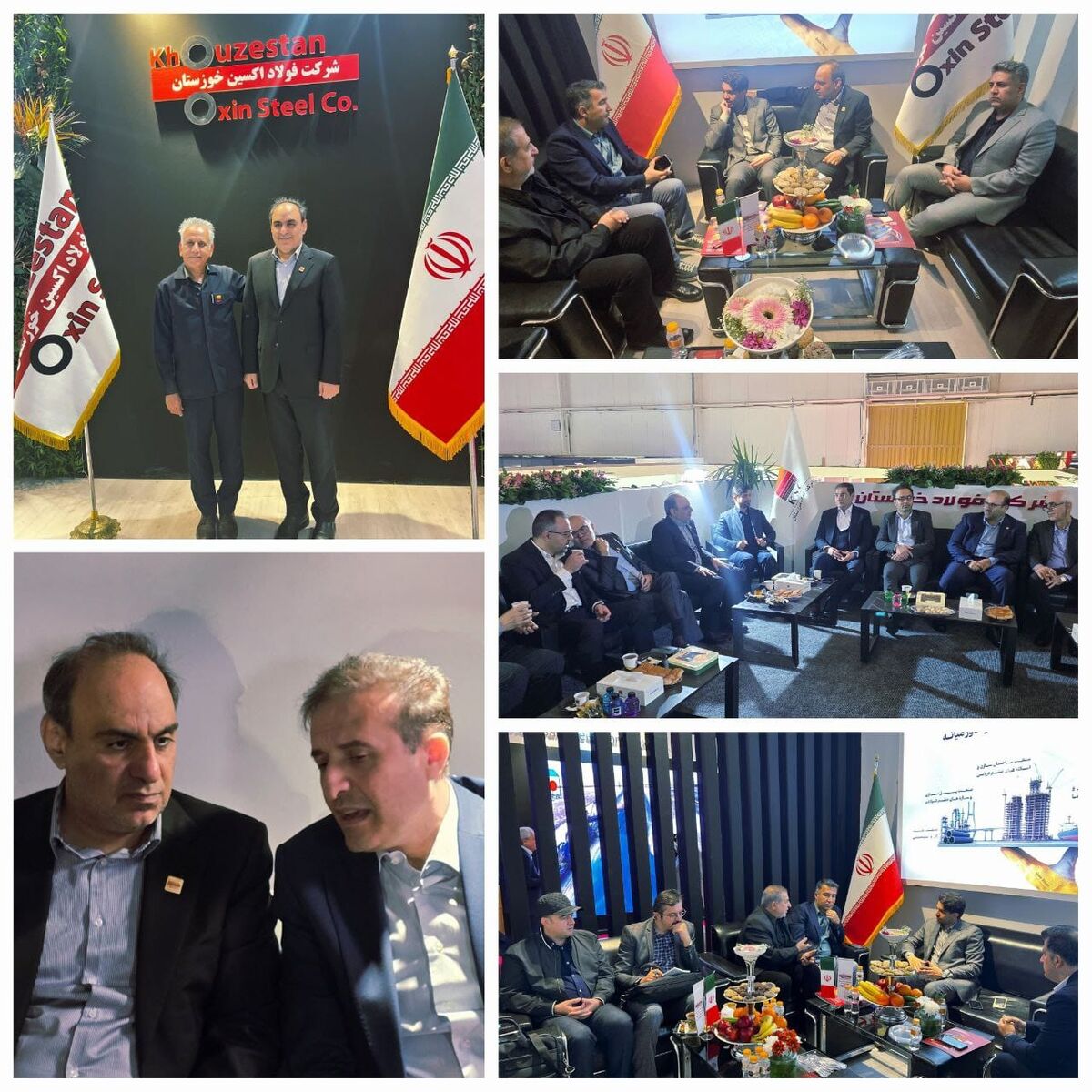 حضور مهندس لندی مدیرعامل محترم و مهندس مرادی و دکتر دادرس اعضای محترم هیئت مدیره شرکت فولاد اکسین خوزستان در نمایشگاه ایران متافو ۱۴۰۴