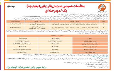 چاپ و انتشار  نوبت اول آگهی مناقصات شرکت آلومینای ایران  در روزنامه های 

