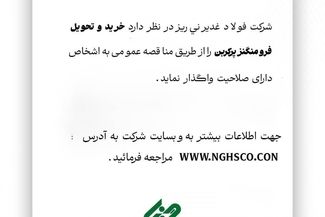 شرکت فولاد غدیر نی ریز در نظر دارد خرید و تحویل فرو منگنزپرکربن را از طریق مناقصه عمومی به اشخاص دارای صلاحیت واگذار نماید