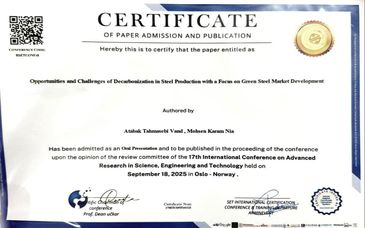 مقاله مهندسان فولاد خوزستان درباره "فولاد سبز" در نروژ برگزیده شد