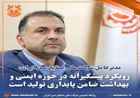 رویکرد پیشگیرانه در حوزه ایمنی و بهداشت تضمین‌کننده پایداری تولید است