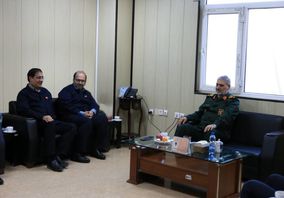 دیدار مدیرعامل شرکت فولاد خوزستان و هیات همراه با فرمانده سپاه حضرت ولی‌عصر (عج)