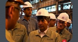 بازدید مدیرعامل گروه فولاد مبارکه و استاندار هرمزگان از خطوط تولید شرکت فولاد هرمزگان