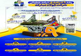 فولادینفو: رشد ۹ درصدی درآمد عملیاتی شرکت فولاد‌مبارکه
