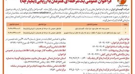 چاپ و انتشار  نوبت دوم آگهی فراخوان های عمومی یک مرحله ای همزمان با ارزیابی یکپارچه شرکت آلومینای ایران در روزنامه های