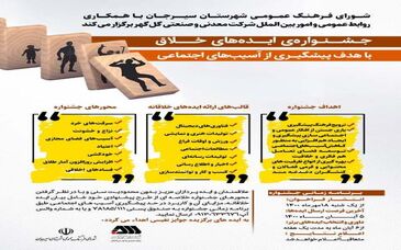 جشنواره ایده‌های خلاق برای پیشگیری از آسیب های اجتماعی در سیرجان برگزار می شود