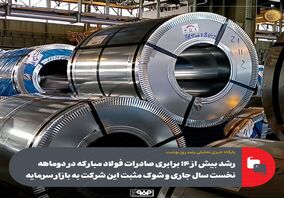 رشد بیش از ۱۴ برابری صادرات فولاد مبارکه در دوماهه نخست سال جاری و شوک مثبت این شرکت به بازار سرمایه