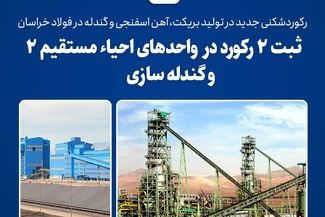 رکوردشکنی جدید در تولید بریکت، آهن اسفنجی و گندله در فولاد خراسان