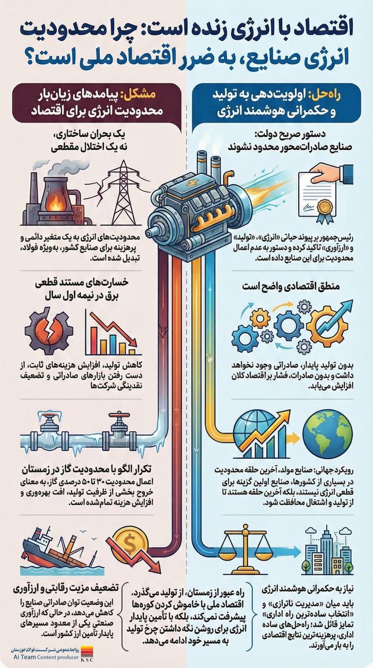اقتصاد با انرژی زنده است: چرا محدودیت انرژی صنایع به ضرر اقتصاد ملی است