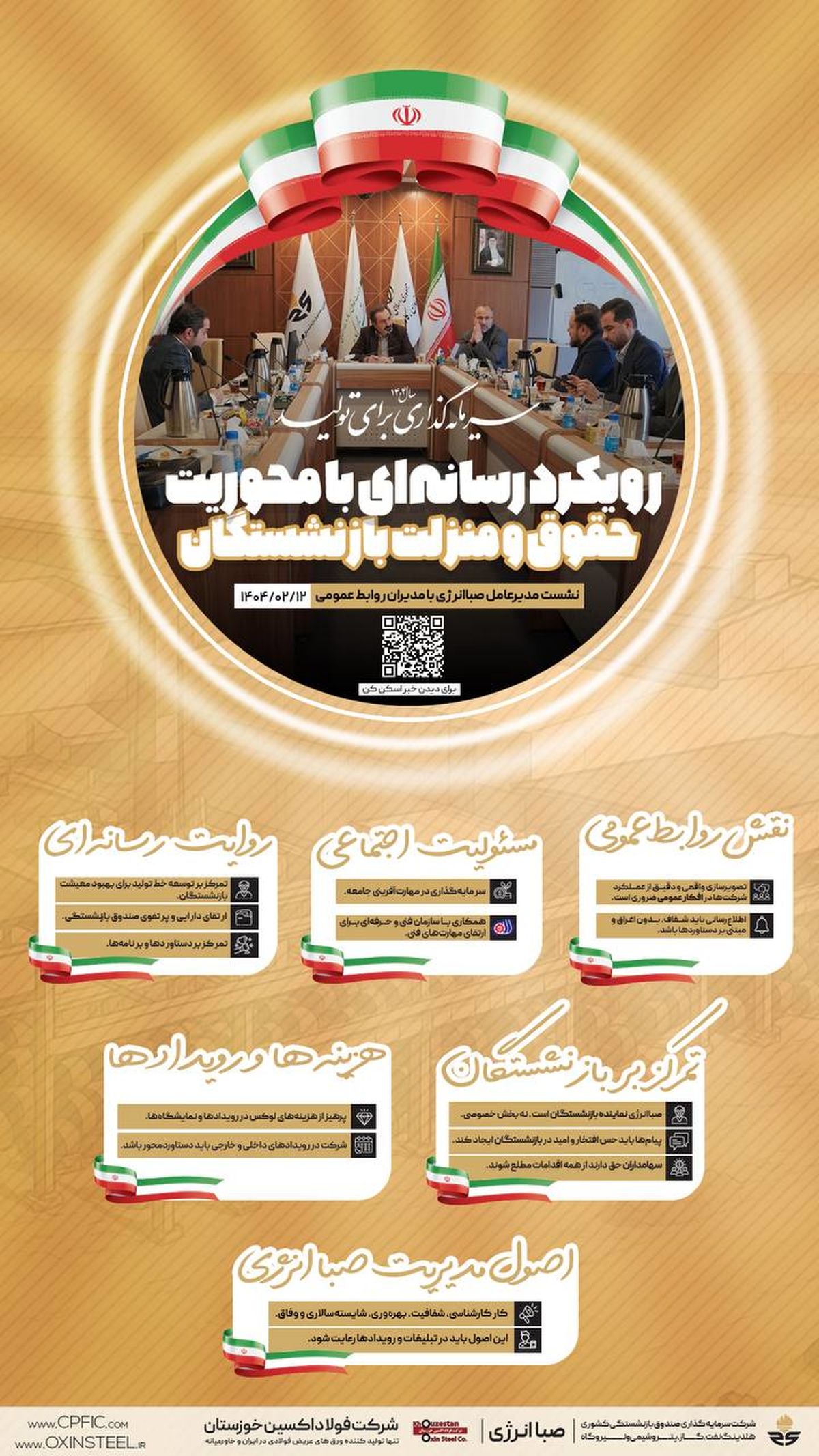 اینفوگرافی: نشست مدیر عامل هلدینگ صبا انرژی با روابط عمومی های شرکت های تابعه هلدینگ