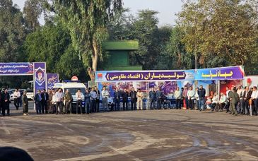 صبحگاه مشترک بسیجیان صنعت فولاد خوزستان