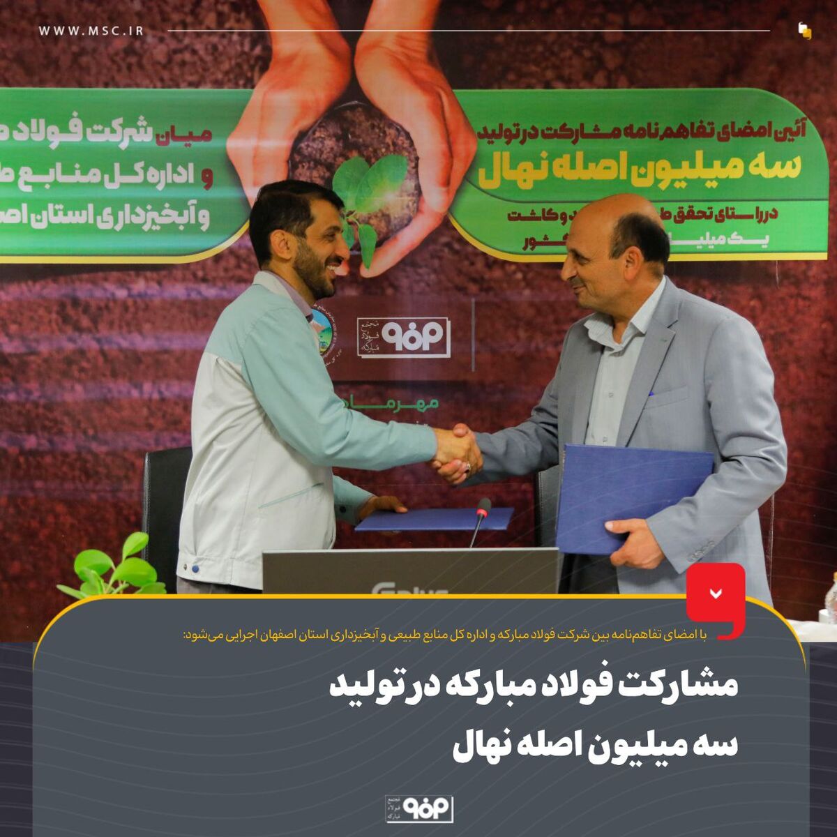 مشارکت فولاد مبارکه در تولید سه‌ میلیون اصله نهال