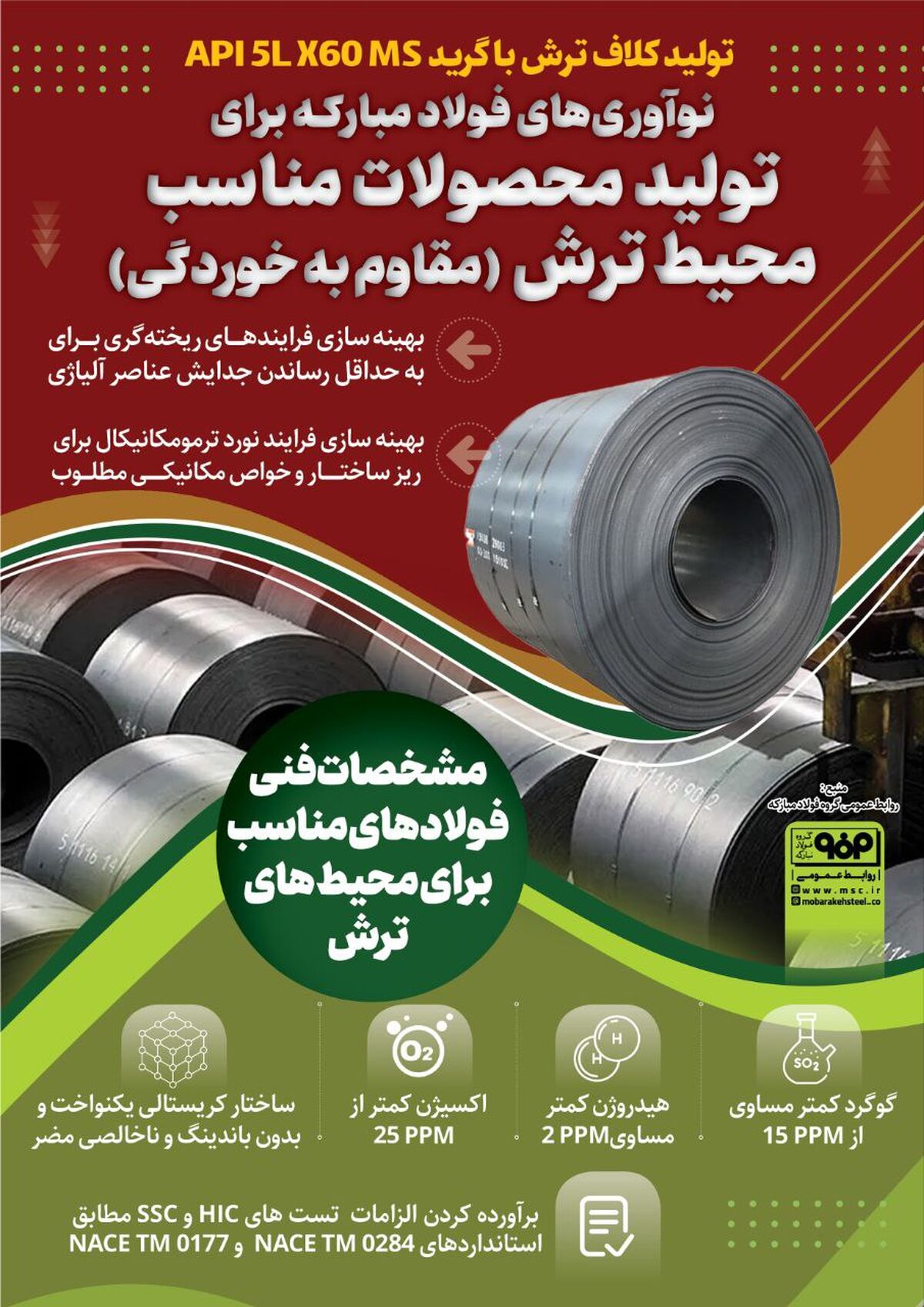 فولادینفو: نوآوری‌های فولاد مبارکه برای تولید محصولات مناسب محیط ترش (مقاوم به خوردگی)