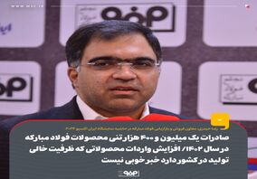 صادرات یک میلیون و ۴۰۰ هزار تنی محصولات فولاد مبارکه در سال ۱۴۰۲/ افزایش واردات محصولاتی که ظرفیت خالی تولید در کشور دارد خبر خوبی نیست
