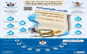 فولادینفو: کسب گواهینامه استاندارد مدیریت بازدهی آب توسط فولاد مبارکه