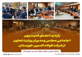  بازدید اعضای کمیسیون اجتماعی مجلس و مدیران وزارت تعاون از شرکت فولاد اکسین خوزستان