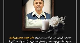 پیام تسلیت مدیریت و کارکنان شرکت صنعتی و معدنی توسعه فراگیر سناباد در پی درگذشت دکتر حمید محمدی‌رفیع 