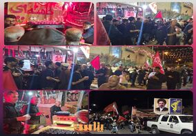 پذیرایی مجتمع پتاس خوروبیابانک از قافله عزاداری ایام پایانی ماه صفر در شهر خور